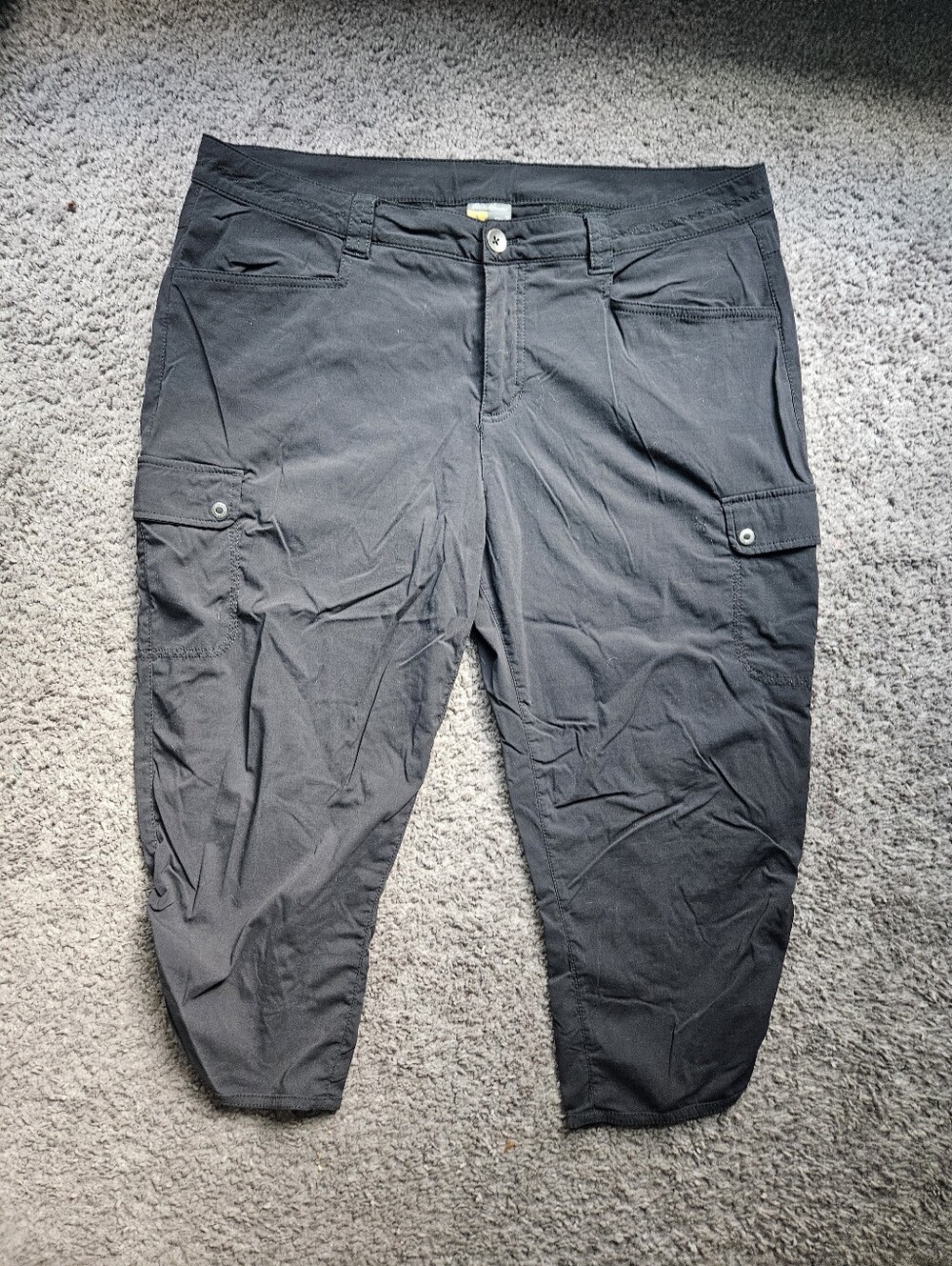 Womens Black Cargo Crop Pants